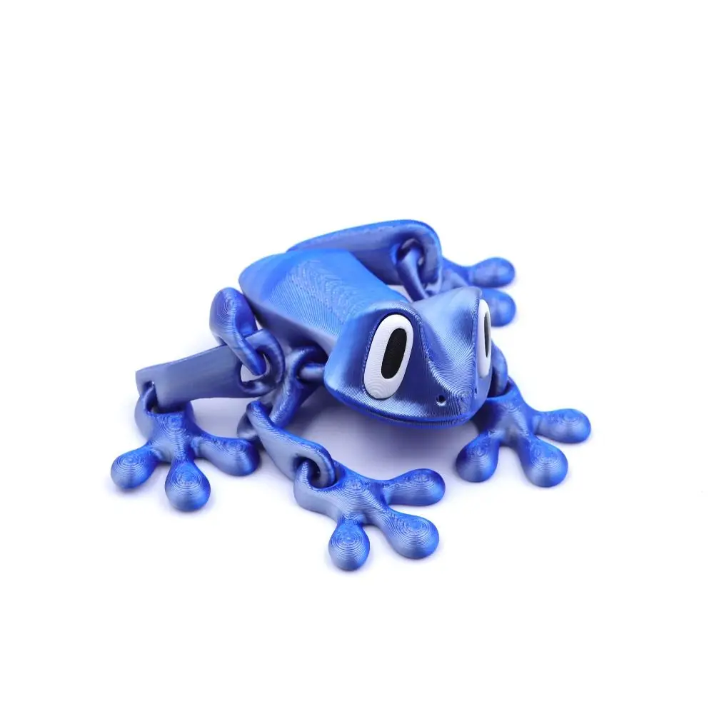 Movable Joints 3D Printed Frog Model Magnetic Cartoon Frog Sculpture Realistic Figurine 3D Printed Frog Birthday Gift