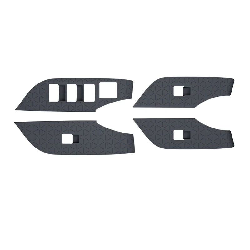 نافذة السيارة رفع لوح أزرار حصيرة سيليكون حماية المضادة للانزلاق الباب لوحة أزرار الوسادة صالح لتويوتا RAV4 20-25 الملحقات الداخلية