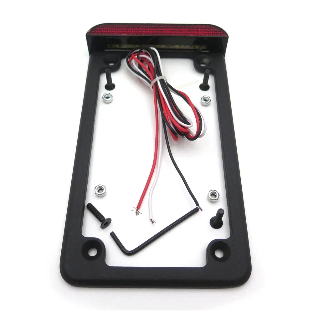 

Motorcycle Universal Billet Aluminum LED License Plate Frame W/Brake Tail Light For Harley/ Honda/ Kawasaki/ Suzuki/ Yamaha