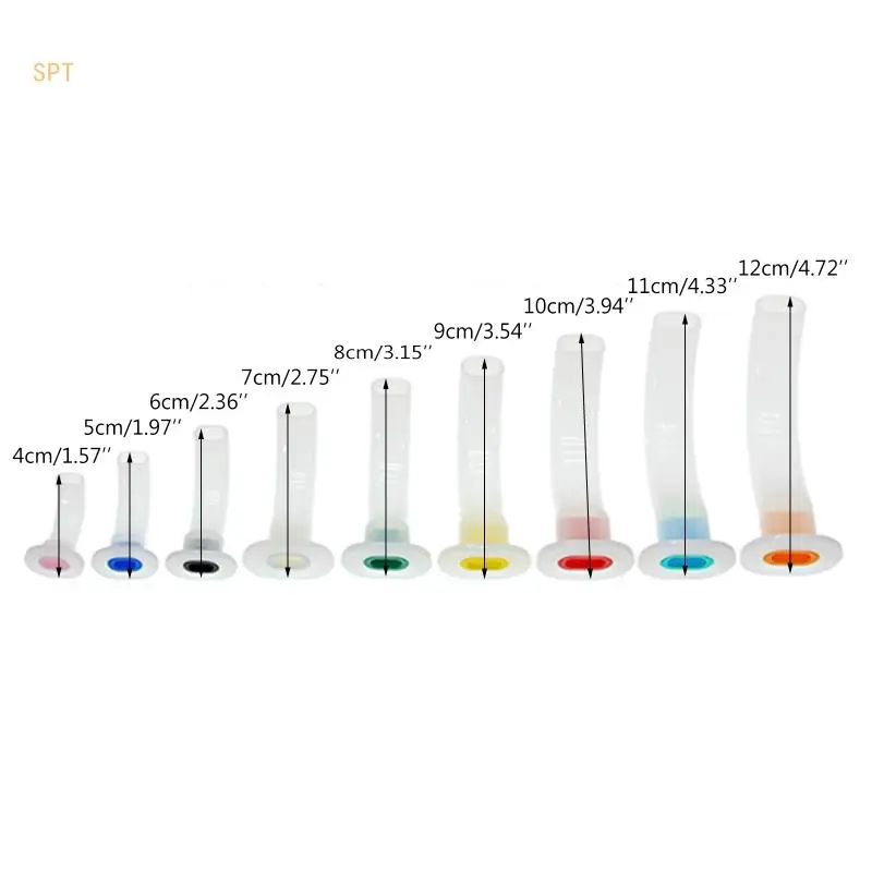 Tubo gás para vias aéreas, 9 peças, guia primeiros socorros, para tubo vias aéreas guedel codificado forma