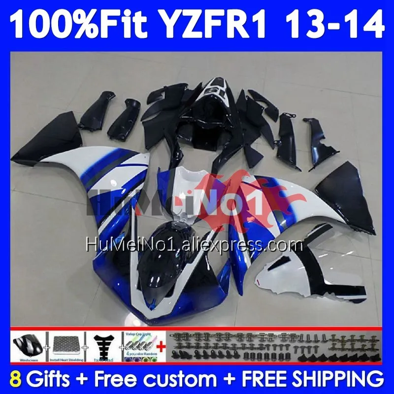 Injection Body For YAMAHA YZF R1 R 1 1000 CC YZF-R1 Blue white YZFR1 13 14 369No.6 YZF1000 1000CC YZF-1000 2013 2014 Fairing