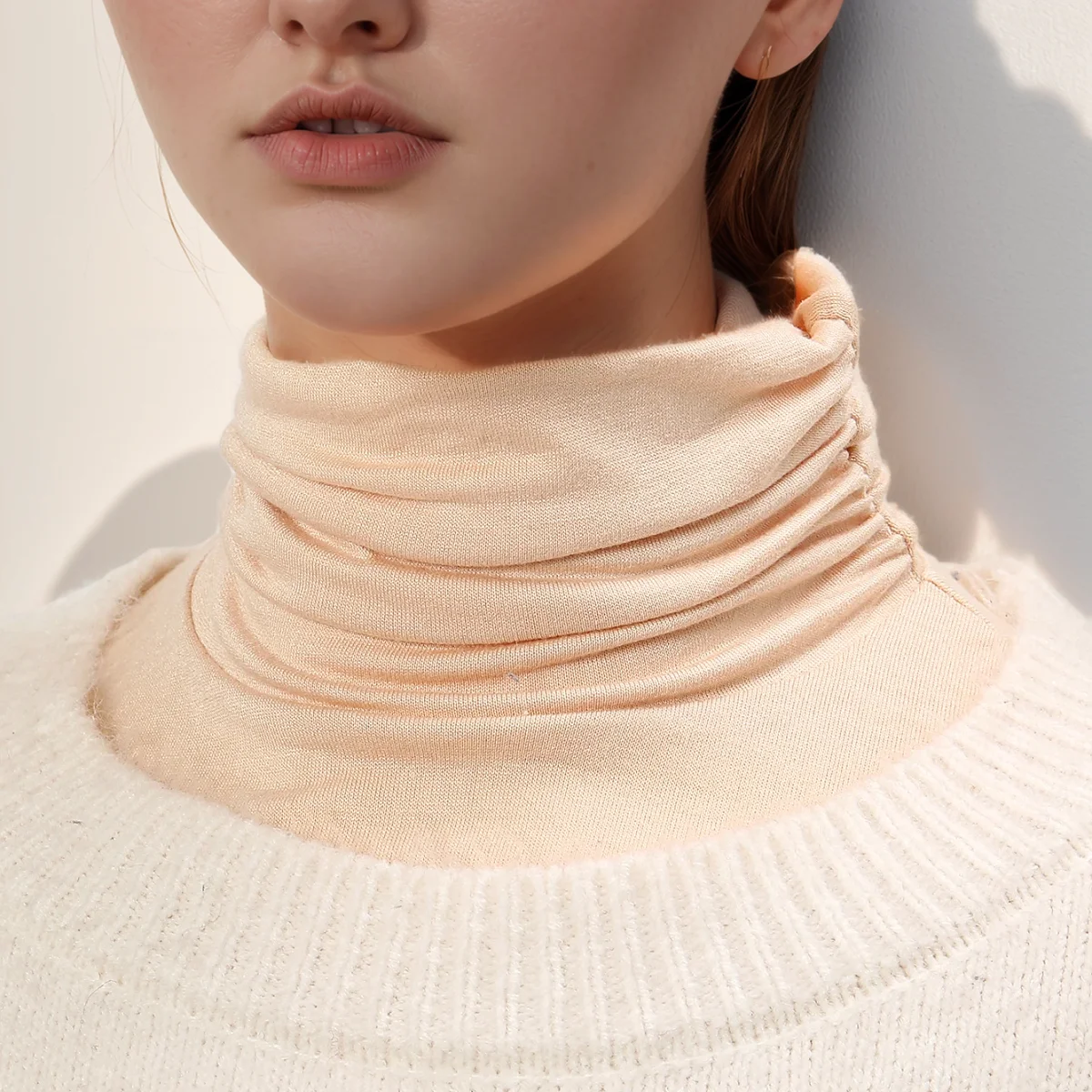 New 2024 Cotton Modal Fake Collar Ring Scarf Wrap For Women Solid Neck Cover Detachable Collar Blouse Turtleneck Scarf Scarves