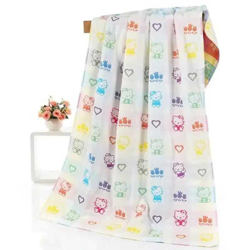 منشفة حمام أنيمي سانريو ، مرحبا كيتيس ، قطن ماص ، ناعم ، صديق للجلد ، منشفة شاطئ للأطفال ، لطيفة ، ألعاب هدايا للفتيات