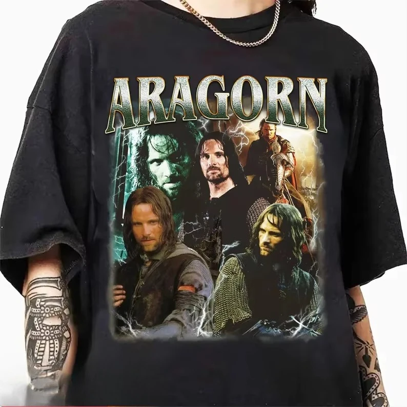 

Рубашка ARAGORN, винтажная рубашка Арагорна, футболка Арагорна в стиле ретро 90-х, футболка Арагорна в стиле бутлег, свитер Арагорна, футболка с изображением Вигго Мортенсена в стиле 90-х