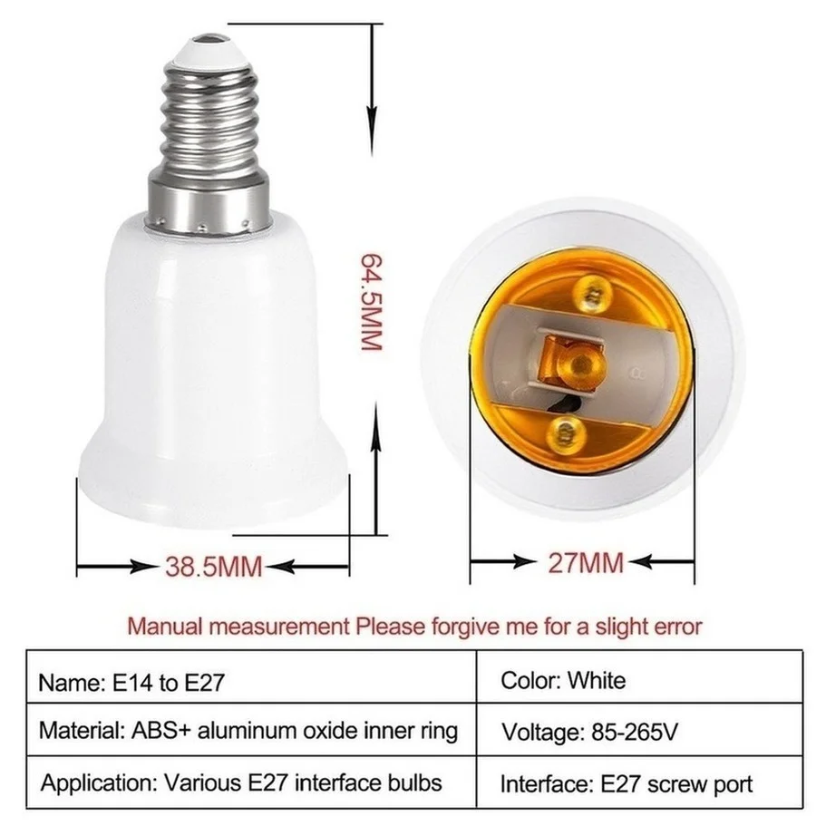 5pcs E14 to E27 Lamp Holder Converter Fireproof Socket Base Converters 220V Light Bulb Adapter Conversion Lighting Accessories