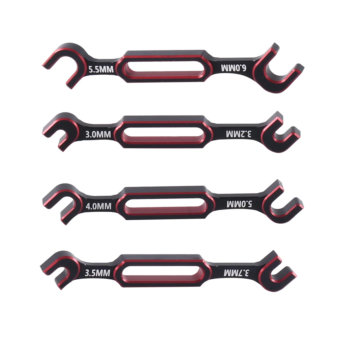 

New 4Pcs Wrench 3/3.2/3.5/3.7/4/5/5.5/6mm Turnbuckle Nut Ball End Joint Remover Universal Tool for RC Car Drone Boat,2