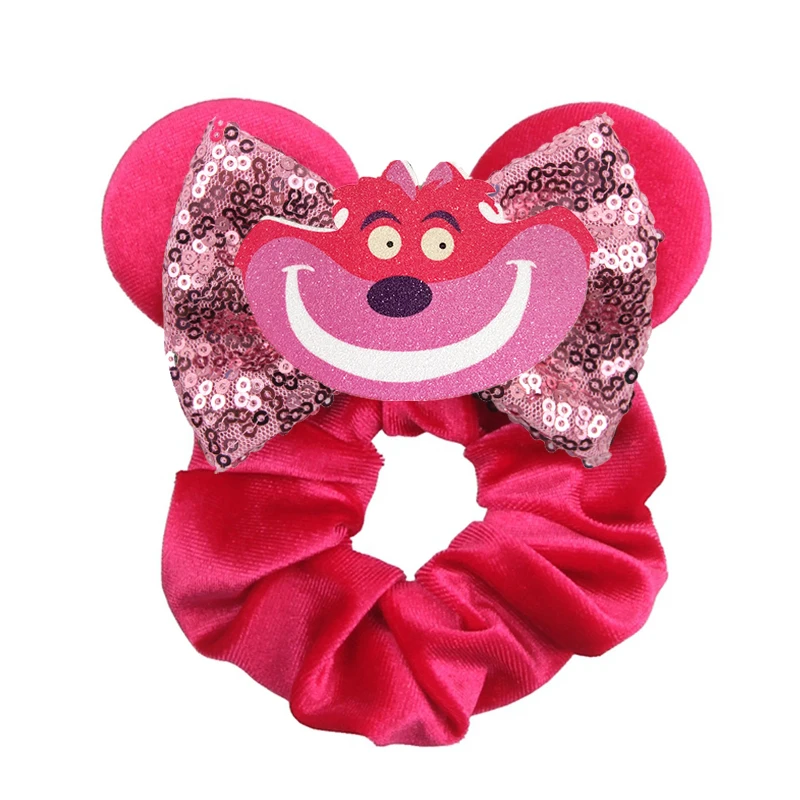 New Disney Mouse Ears Scrunchies Hairband Girl Ponytail Holder For Women Sequins Bows Headband 2024 Women Trip DIY Accessories