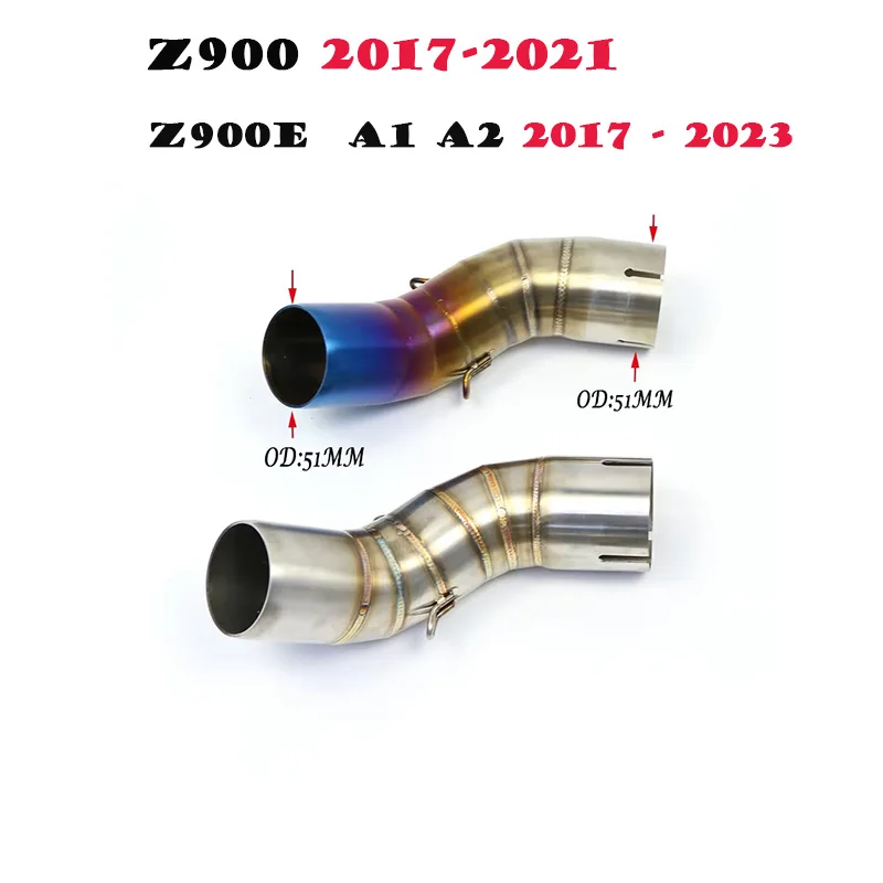 

For Kawasaki Z900 2017-2021 z900 z900e A1 A2 2017 - 2023 Motorcycle Exhuast Middle Link Pipe Escape Adapter 51mm Connect Pipe
