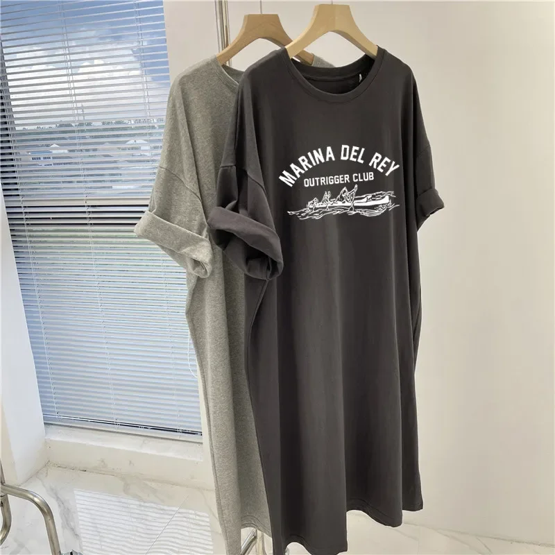 Summer Plus Loose Printed Short Sleeve Dress for Women image 3