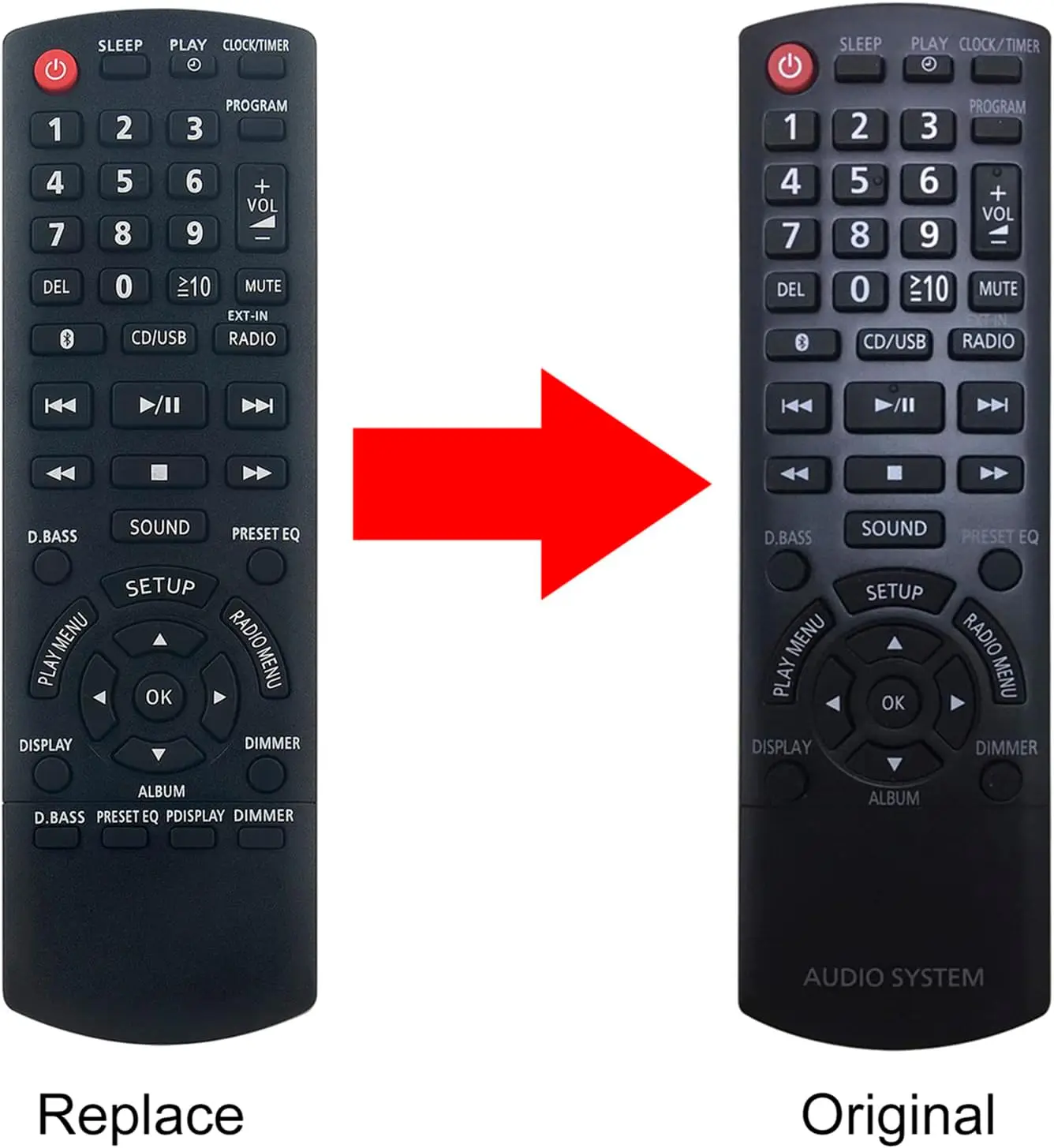 Сменный пульт дистанционного управления, подходящий для стереосистемы Panasonic SC-PMX94EG-K SC-PMX94 SC-PMX80 SC-PMX82 SC-PMX84 SB-PMX70 Сменный пульт дистанционного управления, подходящий для стереосистемы Panasonic SC-PMX94EG-K SC-PMX94 SC-PMX80 SC-PMX82 SC-PMX84 SB-PMX70