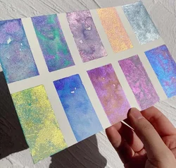 Super Vision Metallic Mica Layered Color Watercolor Paint Set 1ml Handmand Sample Artist Water Color for Painting Art Suppliers