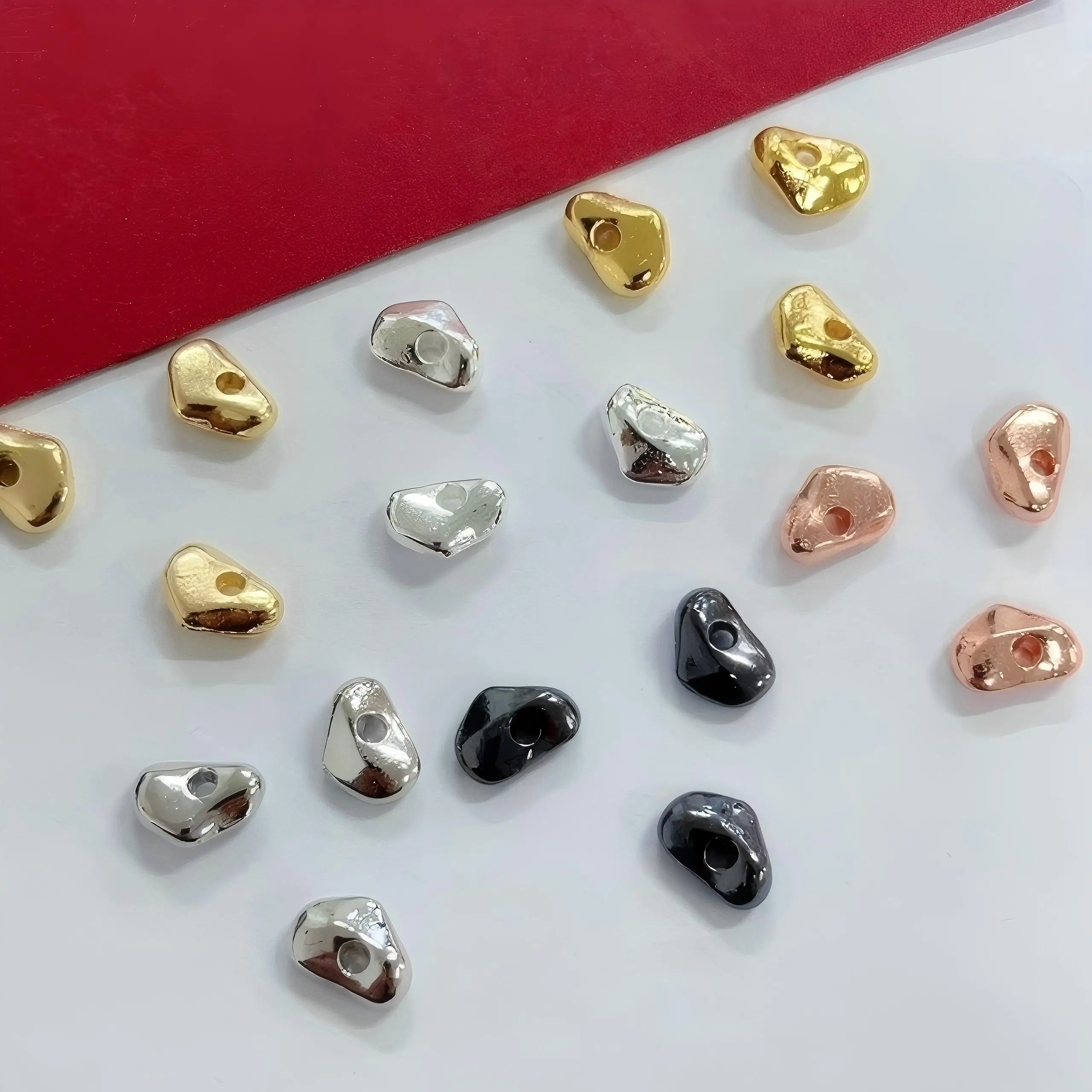 

20pcs Gold-plated Irregular Small Stones Baroque Special-shaped Spacer Beads Diy Bracelet Necklace Jewelry Accessories Wholesale