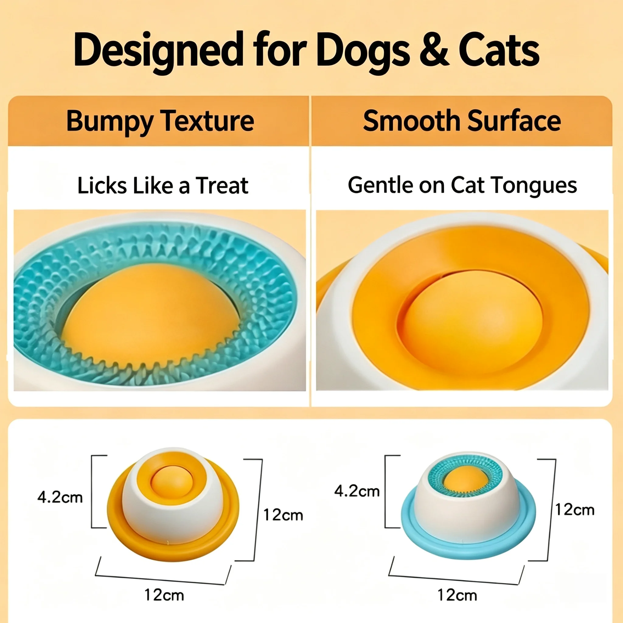 Pet Lick Mat Yogurt Licking Plate Slow Feeder for Dogs & Cats - Interactive Snack Bowl, Promotes Dental Health, Pet Licking Mat