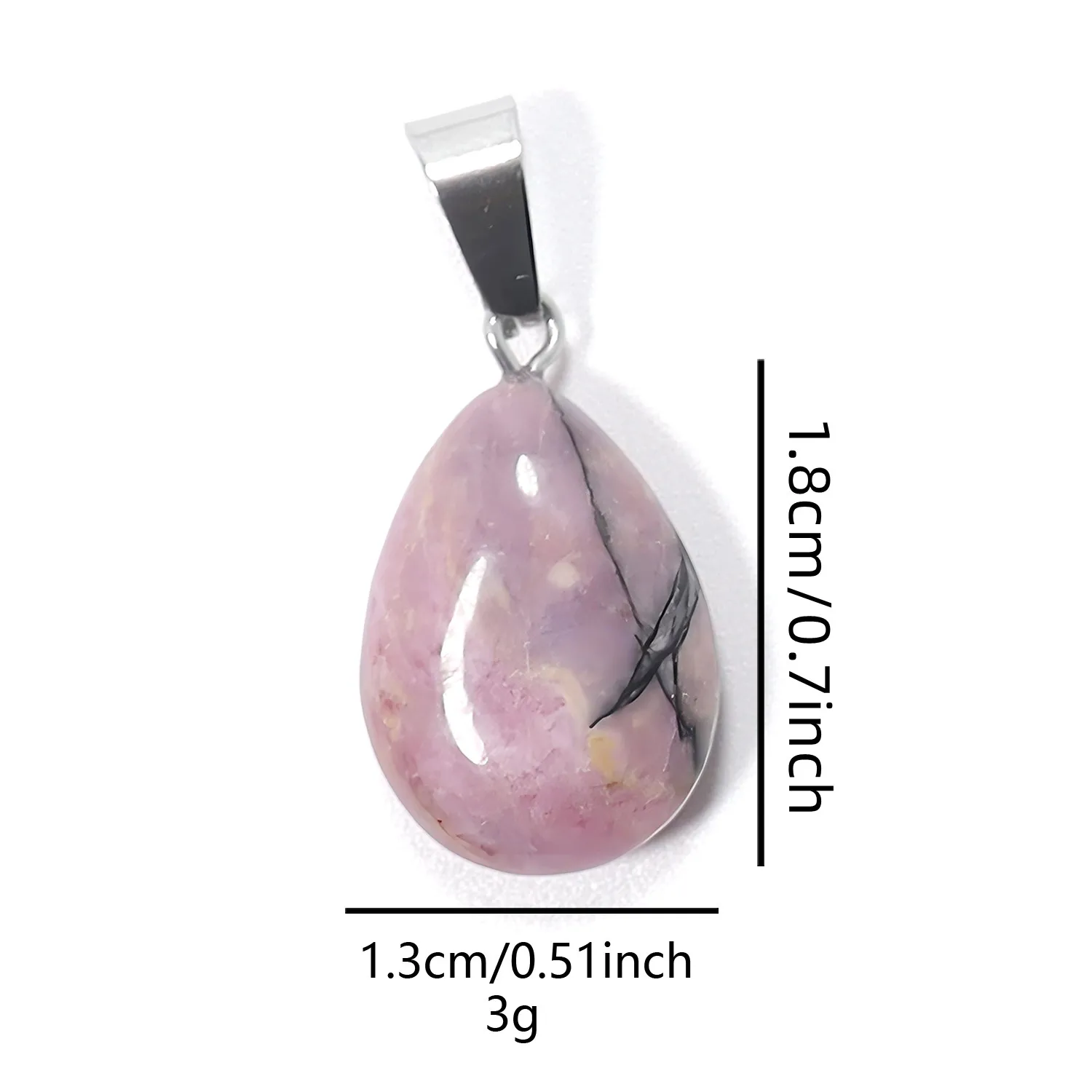15Pcs Natural Crystal Teardrop Pendant Stone 13x18mm Healing Energy Reiki Charm for DIY Jewelry Making Gift Wholesale