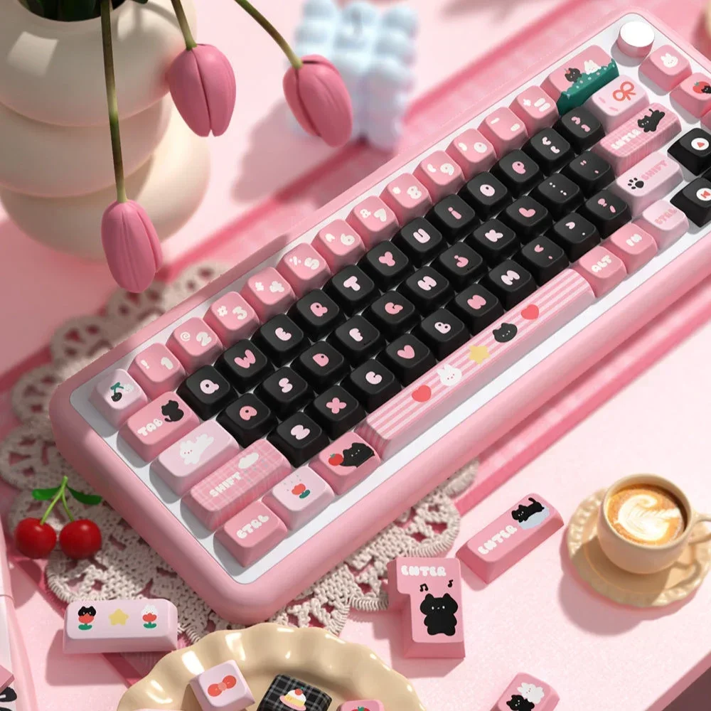 

Little black cat, original theme keycap MDA height, cute girl personality creative keyboard cap