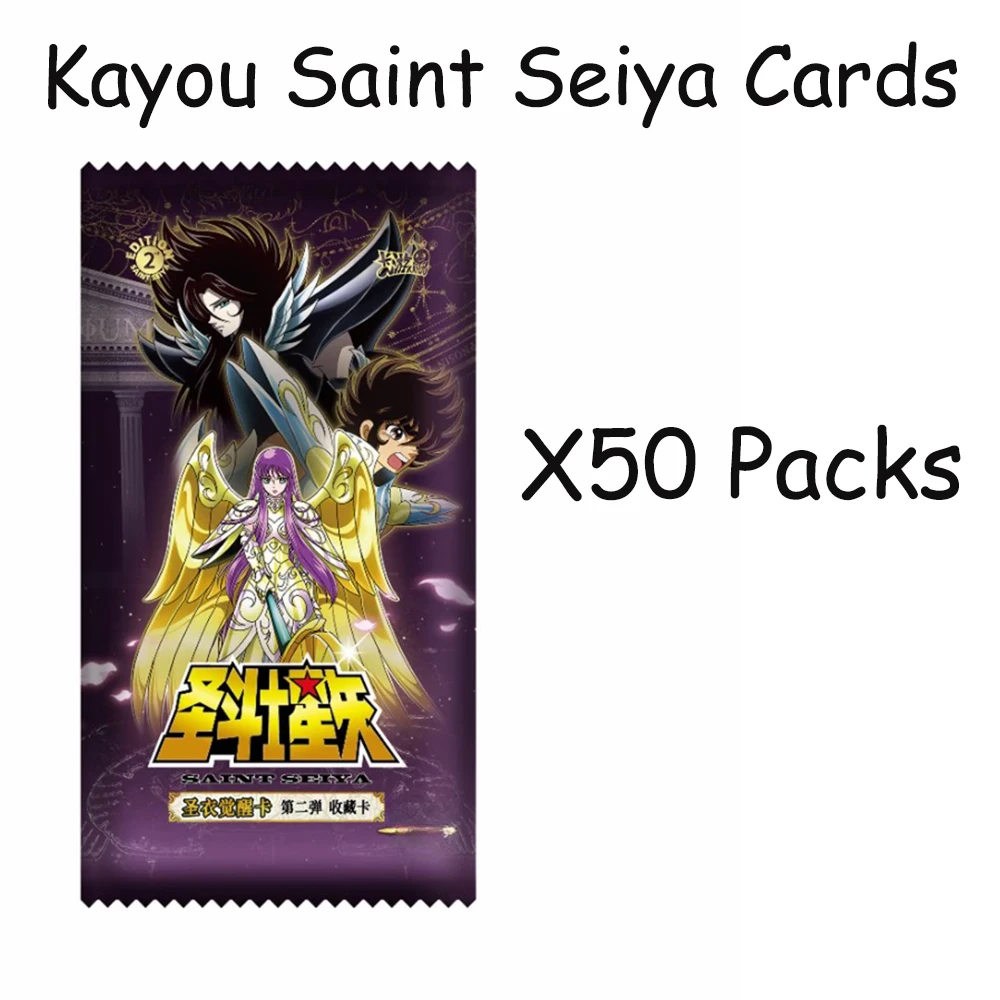بطاقات Kayou Saint Seiya 50 عبوة Wave3Tier4 بدون صندوق بطاقة أنيمي TCG أثينا مارين شاينا بطاقات لعب قابلة للجمع وهدايا هواية