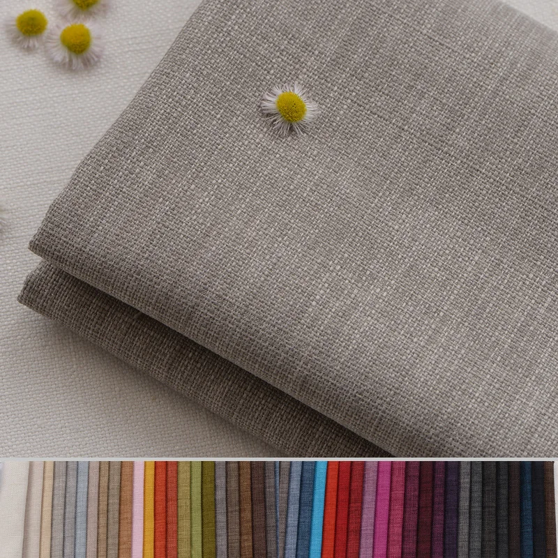 1meter 30 Colors Thickened Cotton Linen Sofa Fabric Engineering Soft Bag Hard Bag Bamboo Imitation Linen Sofa Cover Linen 1