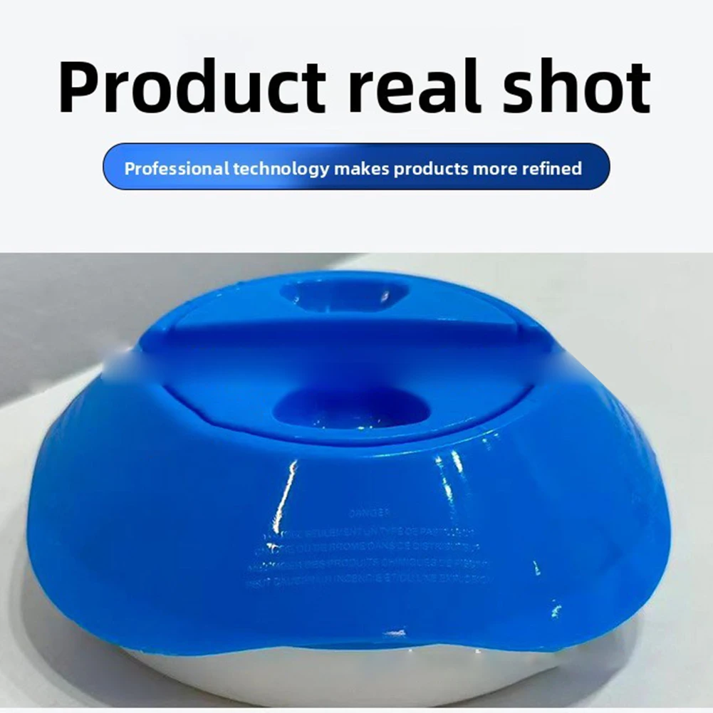 Floating Bromine Tablet Dispenser with Adjustable Flow Control Ring and Safety Lock Cap for Pool and Spa Maintenance