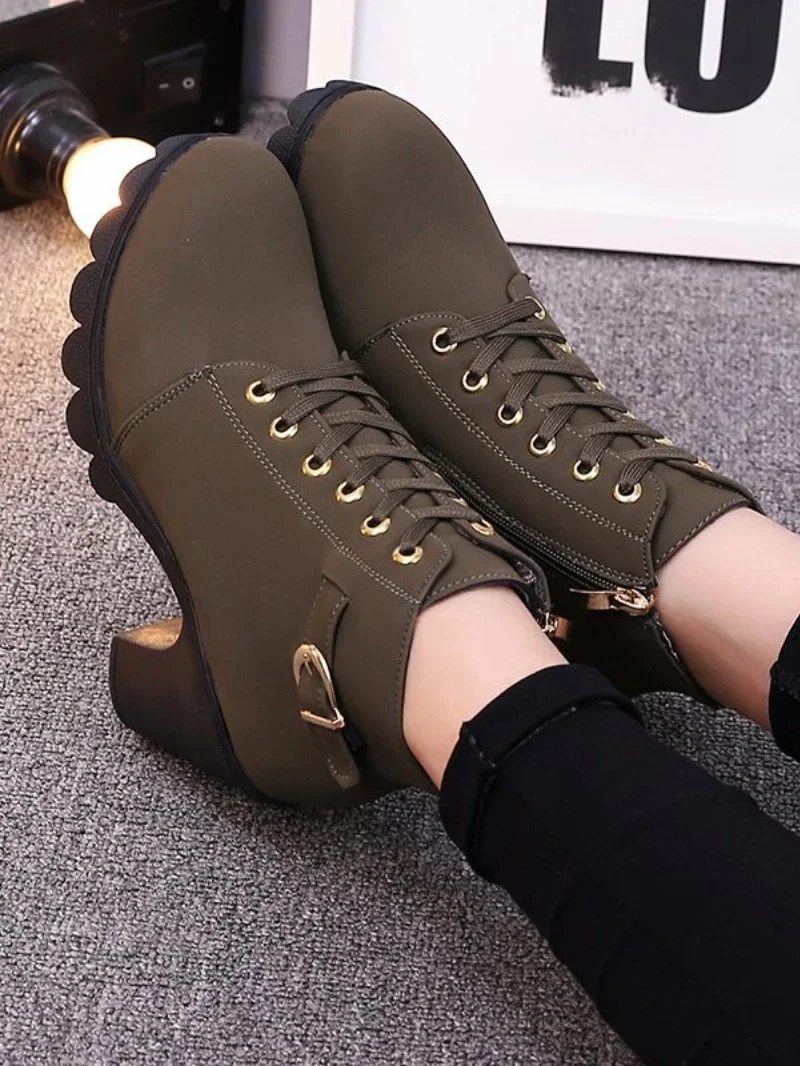 2024 Fashion New Hot Seller Women High Heel Boots Autumn Winter Booties Woman Lady Shoes Brown Black Short Boot Women Shoes