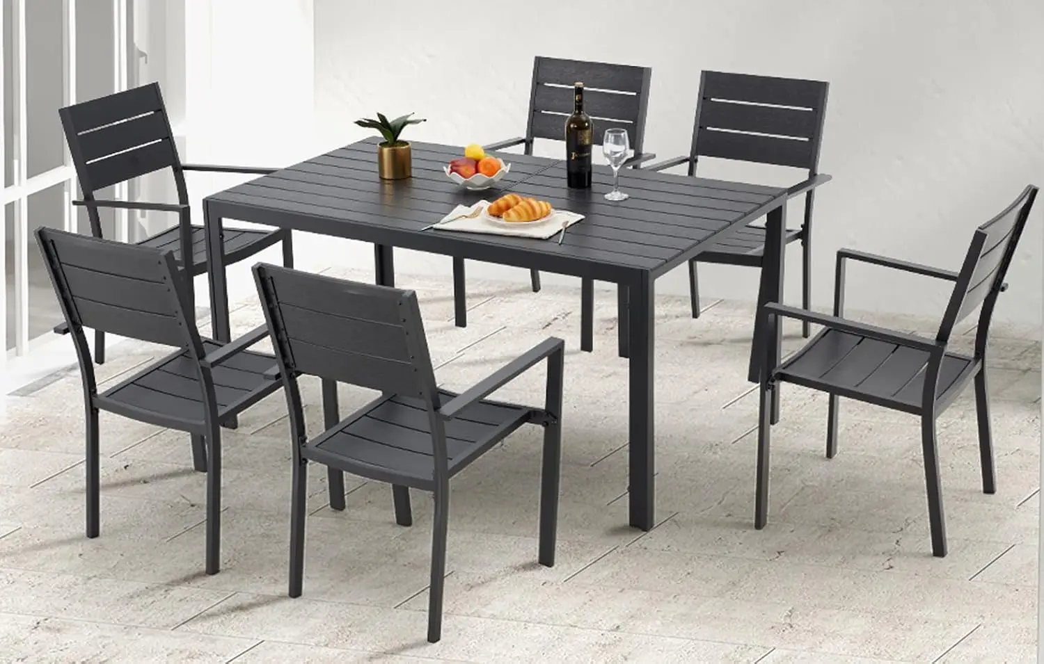 7 Piece Outdoor Dining Set, 60