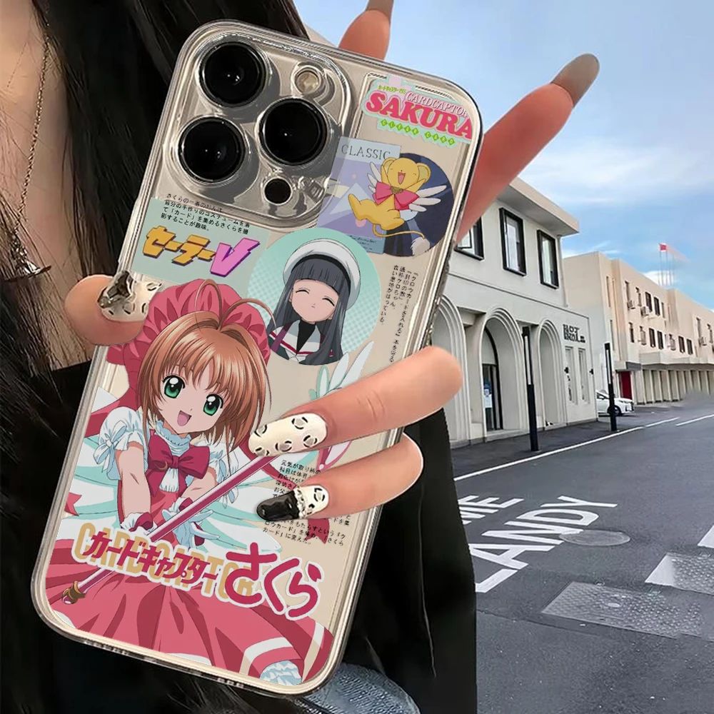 Cardcaptor Sakuras Anime Phone Case For iPhone 16 15 14 13 12 11 Mini Pro Max X XR XSMax 7 8 Plus SE20 Transparent Cover