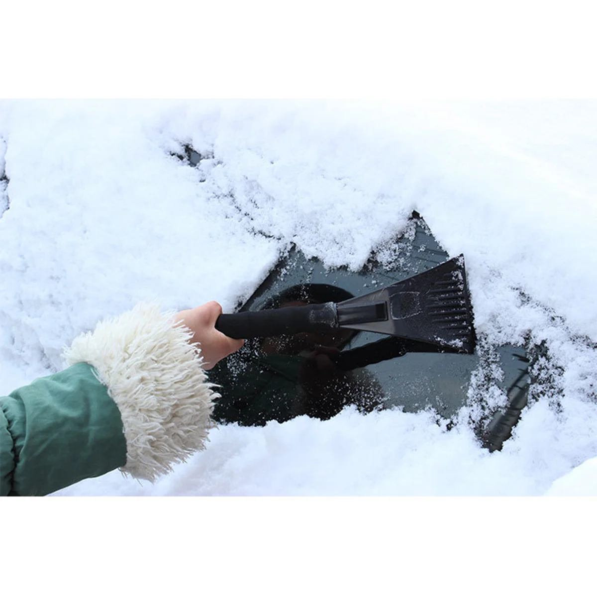 

1pcs Snow Ice Scraper For Car Heavy Duty Frost Remover Strong Durable Abs Plastic Lightweight Portable Efficient Ice Removal