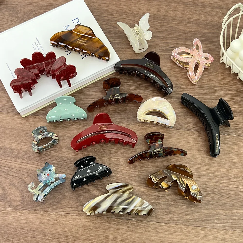 

Luxury Acetate French Hair Claw - Oversized Oval Clip for Elegant Updos & Low Buns, Chic Boho Hair Jewelry