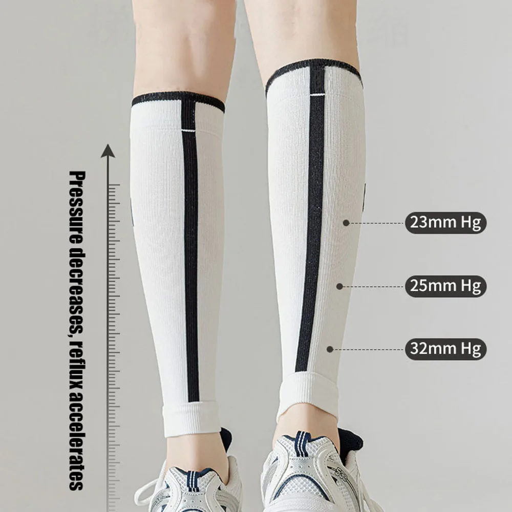 1Pair Calf Compression Sleeves Running Leg Compression Sleeve 20-30mmHg Pressure Socks Soft Stretch Socks For Shin Splint Unisex