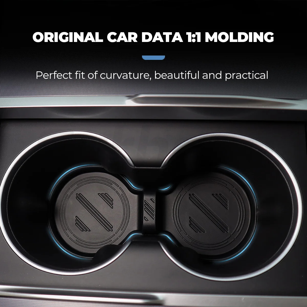 Futhope Silicone Water Cup holder Mat for Tesla Model Y Launch Juniper Model 3 Highland Cup Limit Interior Decoration image 2