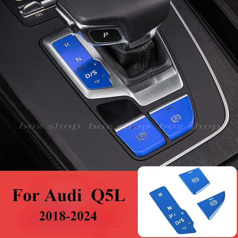 Interior Modification Central Control Gear Light Transmission Button Cover Chrome-plated Decorative Sticker For Audi A5 A4L Q5L