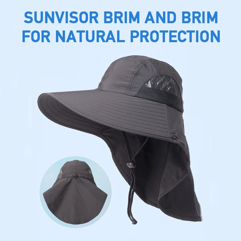 Wide Brim Baseball Cap  for Women and Men  UV Protection Cooling Neck Cap for Hiking and Fishing Outdoor Summer Hat  with Flap