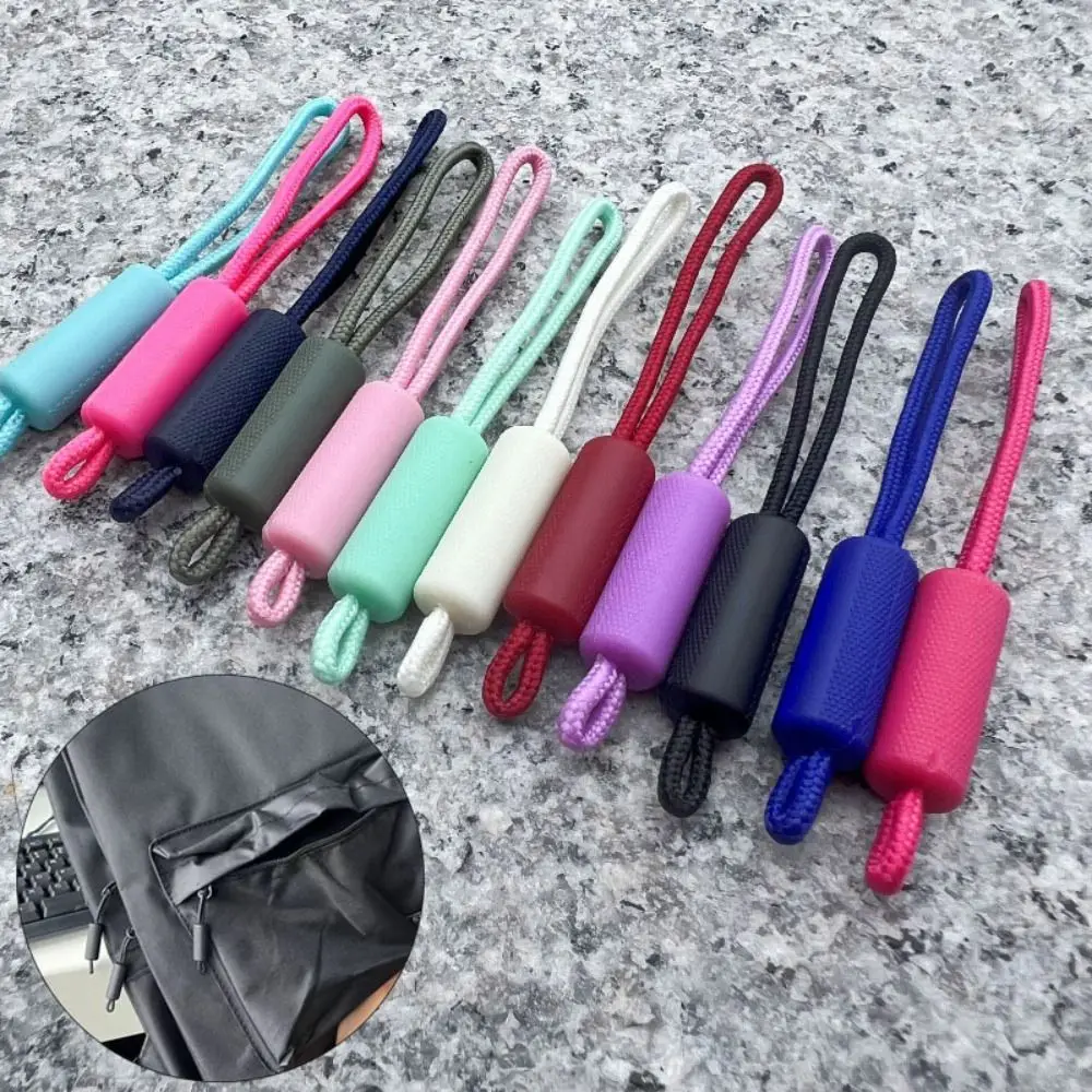 10pcs Multistyles TPU Zipper Pull Anti- Loss Suitcase Tent Backpack Fit Rope Tag 10 Colors Travel Bag Puller Outdoor Tool