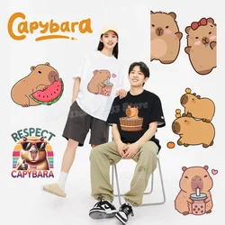 Capybara Iron Heat Transfer Patches for Clothing Cute Y2K Fashion Kawaii Sweatshirt T-shirt Cartoon Thermal Transfer Sticker Hot