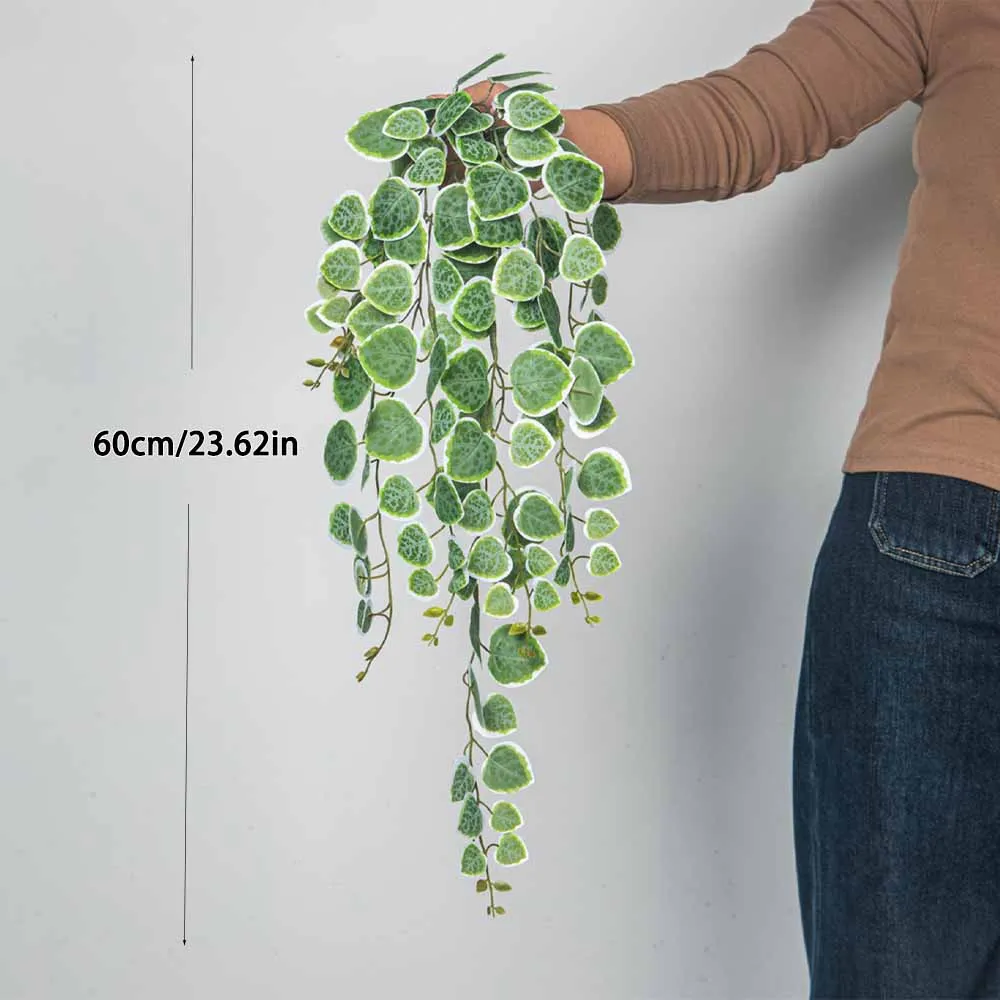 60–80 cm künstliche hängende Ranken, tropische Eukalyptuspflanzen, Kunststoff, Geldblatt, Wandbehang, Rattan für Hochzeit, Haus, Garten, Dekoration – Detail 12
