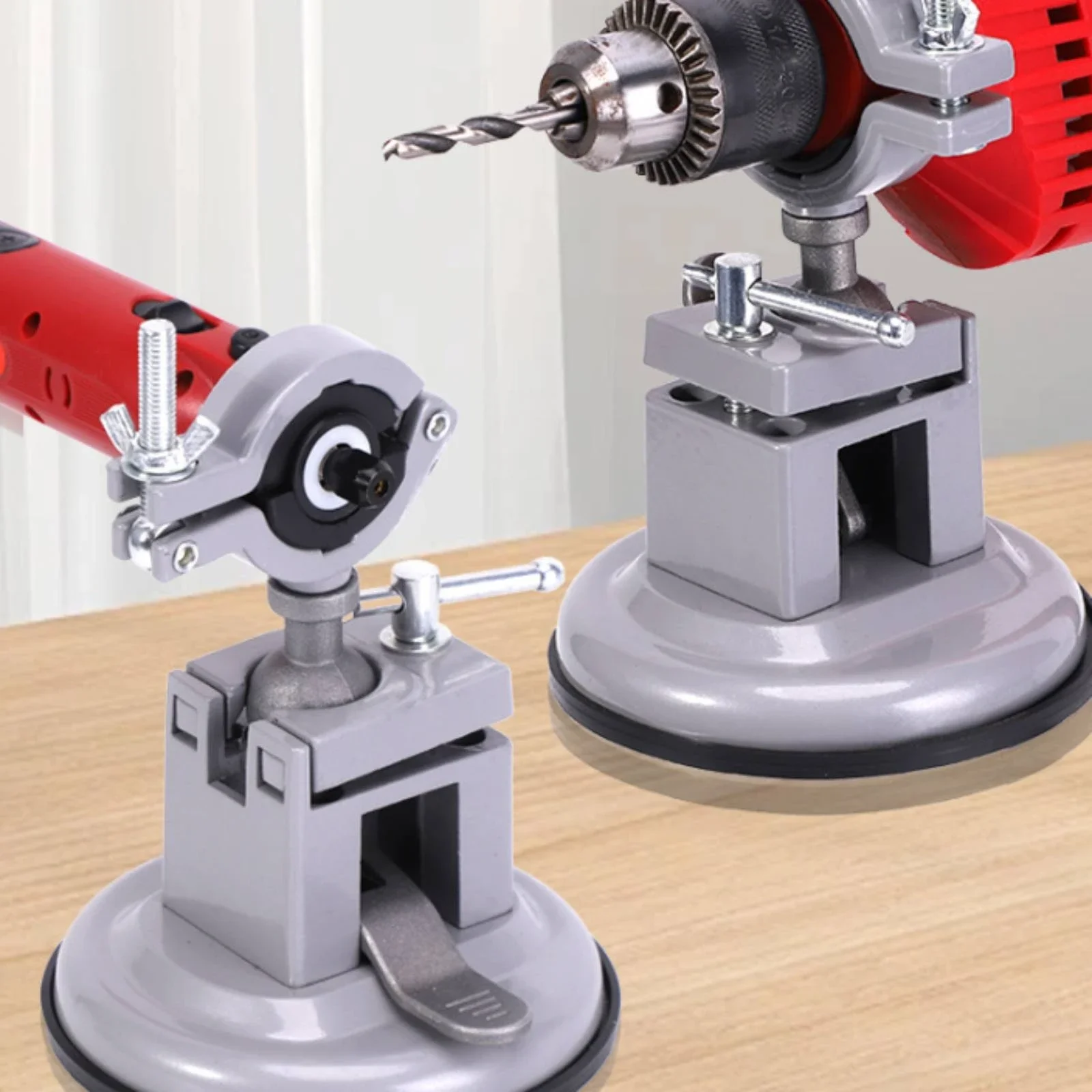 yesMini Bench Vise Multi-Function Suction Base Vise Drill Clamp Stand Adjustable Tool Accessory Compact for DIY Beginners, Deskt