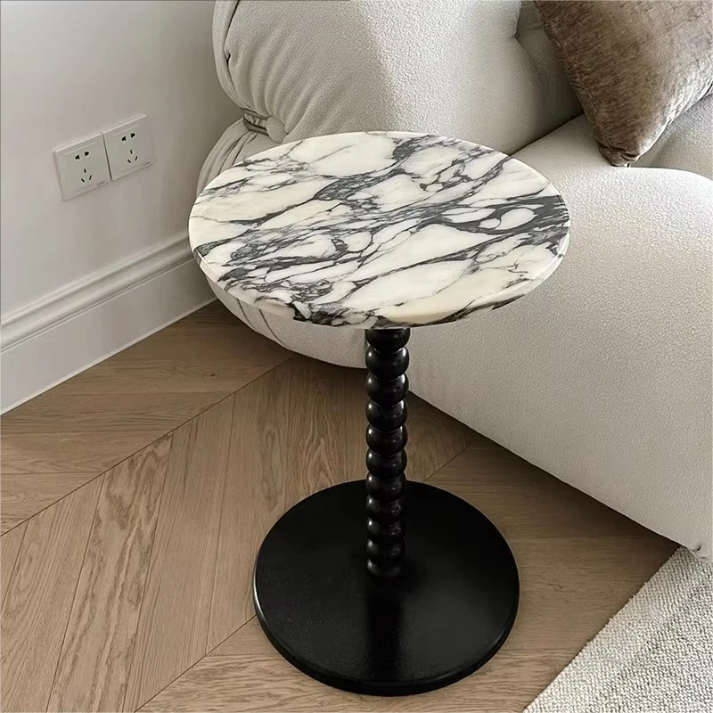 Group Custom Modern Calacatta Violet Marble Wooden Solid Wood Coffee Table Living Room Hotel Bar Minimalist Design