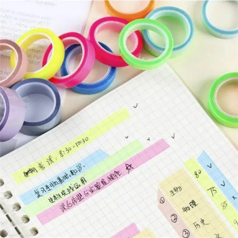 Transparent Fluorescent Index Tabs School Office Supplies Tape Sticky Notes