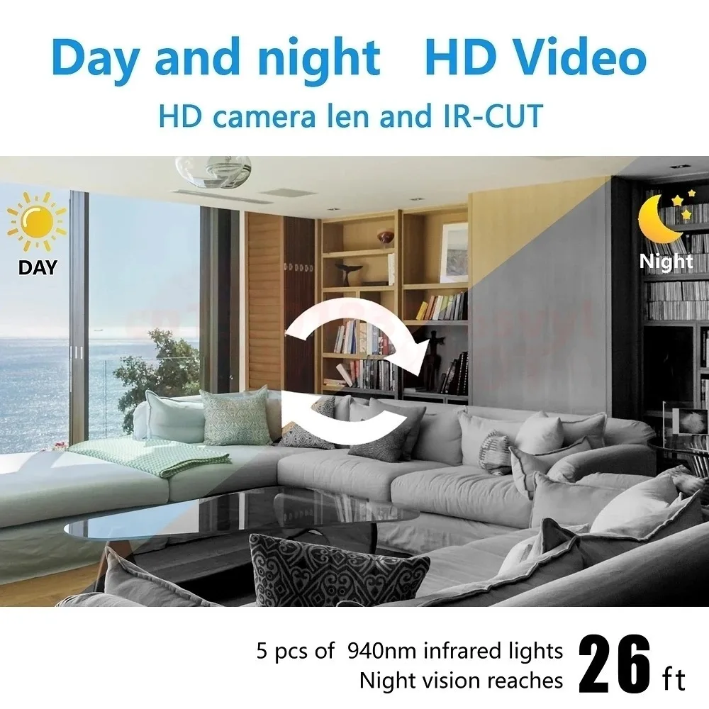 กล้องขนาดเล็ก1080P ไนท์วิชั่นอินฟราเรด HD มินิ WiFi CAM สมาร์ทโฮมการตรวจสอบระยะไกลเว็บแคม IP ขนาดเล็กแบบพกพากล้องวิดีโอขนาดเล็ก