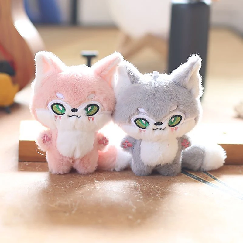 Cartoon Cute Soft Stuffed Animal Toys Little Fox Plush Dolls Keychain Bag Pendant Backpack Hanging Ornaments Kids Birthday Gifts