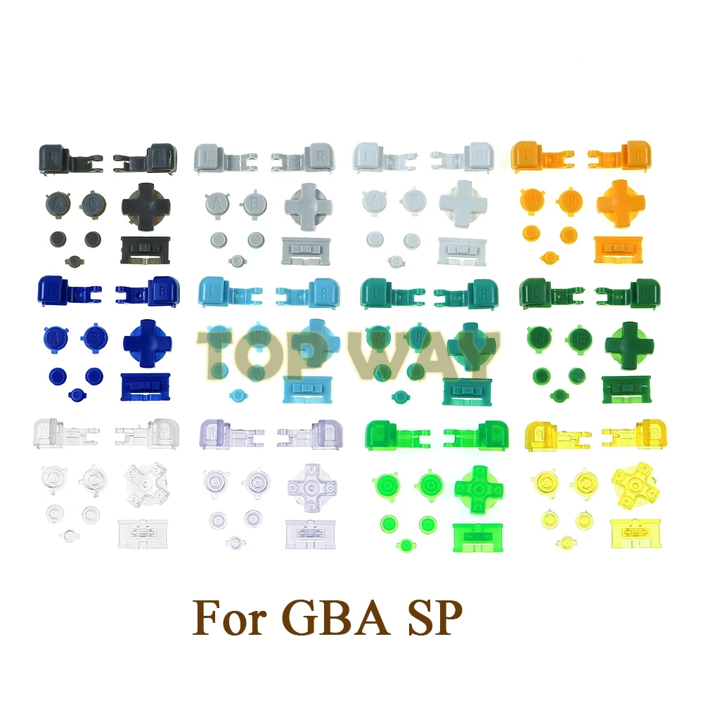 20 مجموعات ل GameBoy Advance SP GBA SP البلاستيك مجموعة أزرار كاملة ل GBA SP A B حدد بدء تشغيل/إيقاف L R أزرار عدة D الوسادة