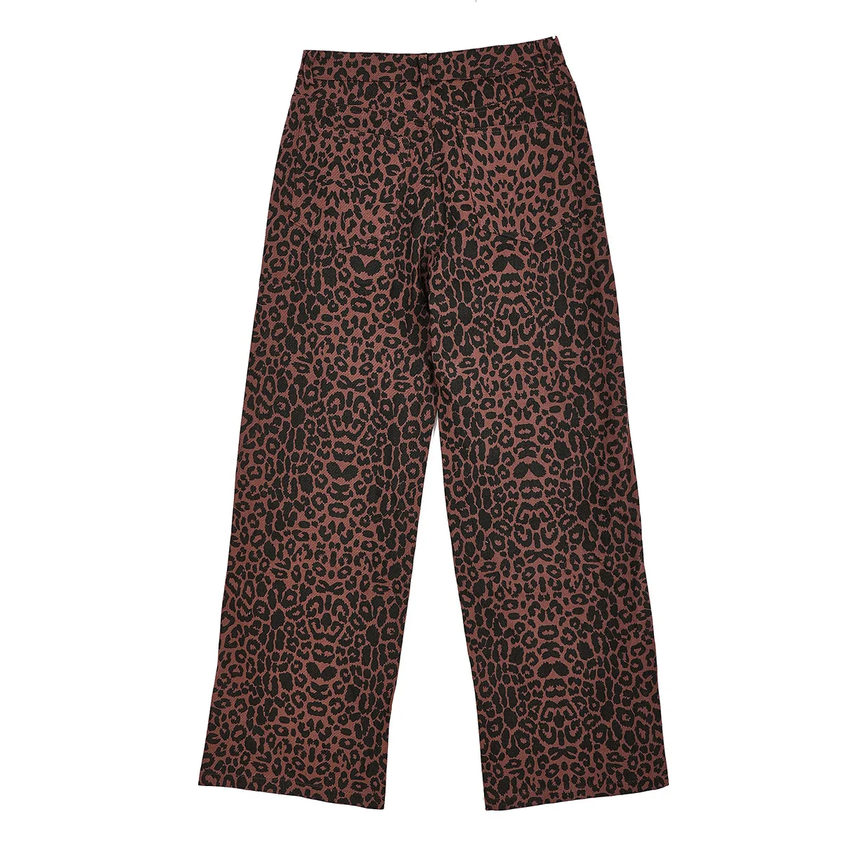 BKLD 2024 Summer New Loose High Waisted Straight Wide Leg Pants Fashion Leopard Printed Trousers Y2k Clothes Streetwear Women