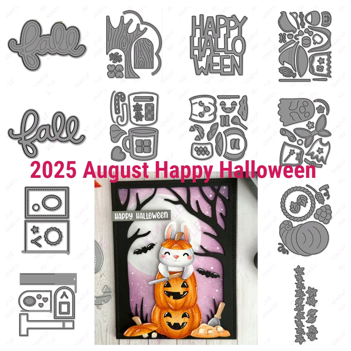 

Fall Leaves Border Happy Halloween Metal Cutting Dies Stencils for DIY Scrapbooking Album Stamp Make Paper Card Embossing New