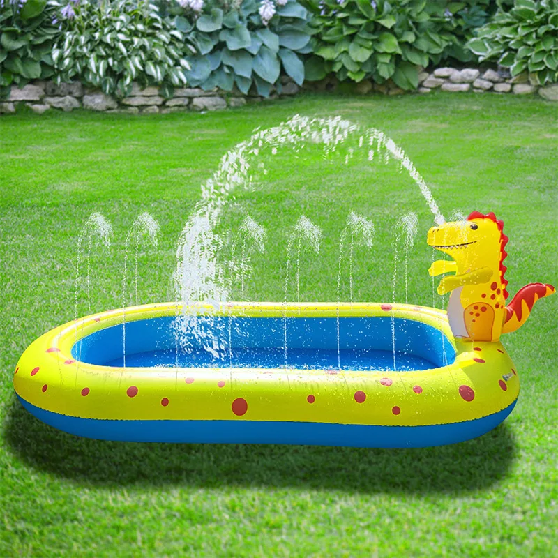 Giocattoli gonfiabili Piscina Dinosauro Spruzzo d'acqua Scivolo d'acqua per bambini Spray Pad Gioco Piscina Giocattolo per bambini