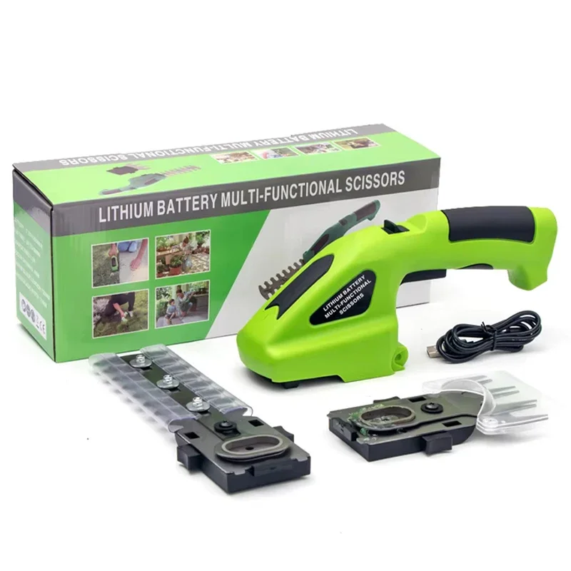 Portable 2 In 1 Mini Cordless Hedge Trimmer Grass Shear Battery Powered Hedge Trimmer Mini Electric Hedge Trimmer