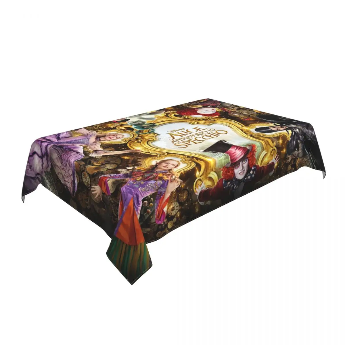 Rectangular Disney Alice's Adventures In Wonderland Alice In Table Cloth Waterproof Tablecloth Outdoor Table Cover Backed with