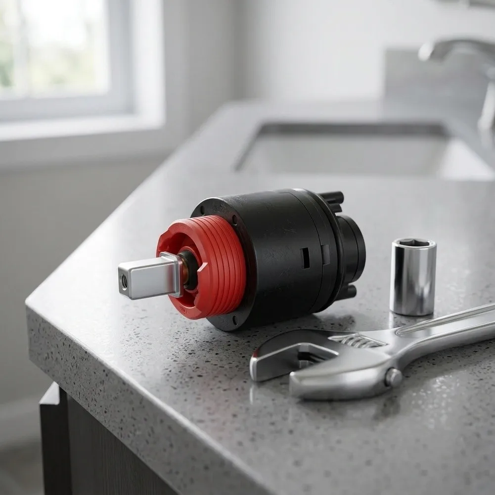 Replacement Spool Cartridge N40HLC ABS Material 8cm x 4cm for Stable Water Temperature in Widespread Shower Valves