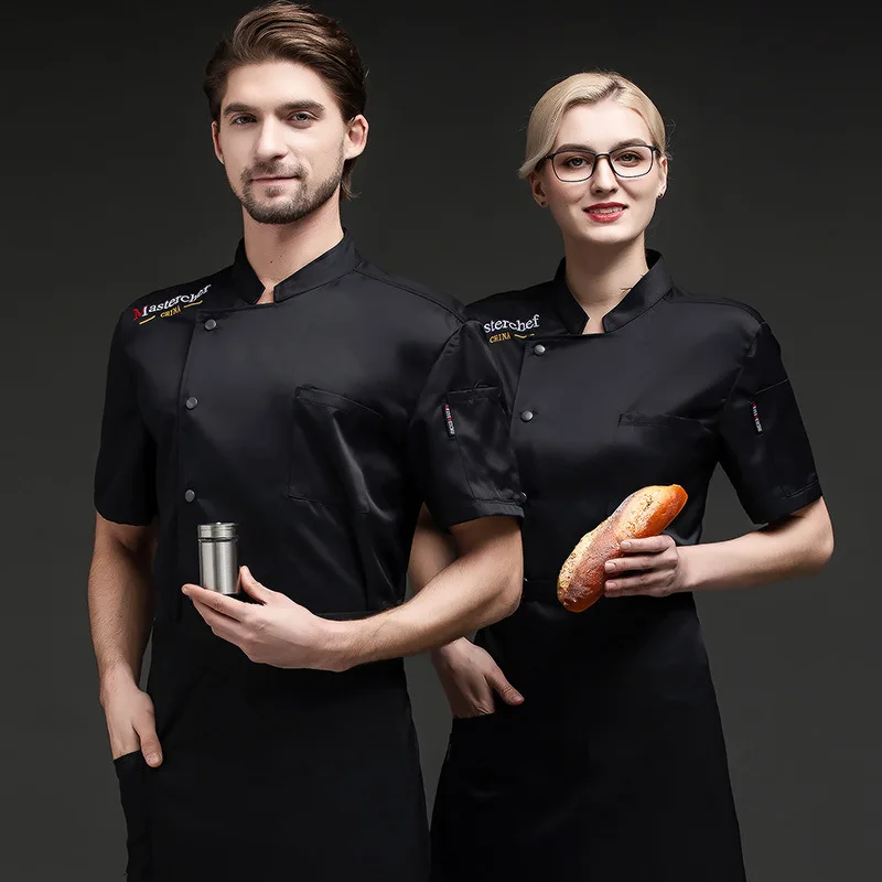 Hotel Chef Uniform Men'S Short Sleeve Summer Breathable Thin Western Restaurant West Point Dining Kitchen Fashion Work Wear Whol