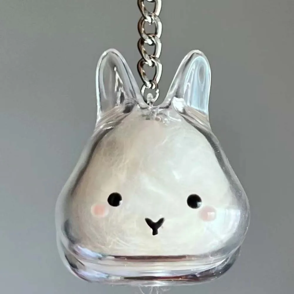 Transparent Acrylic Keychain Cat Hair Storage Capsule Animal Shaped Handmade Rabbit Hair Storage Box Cute Portable - Image 4