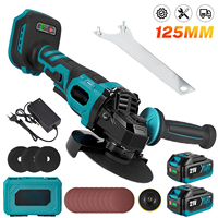 125mm Electric Brushless Angle Grinder 3 Gears Cordless Woodworking Polisher Cutter Machine Power Tool For Makita 21V Battery