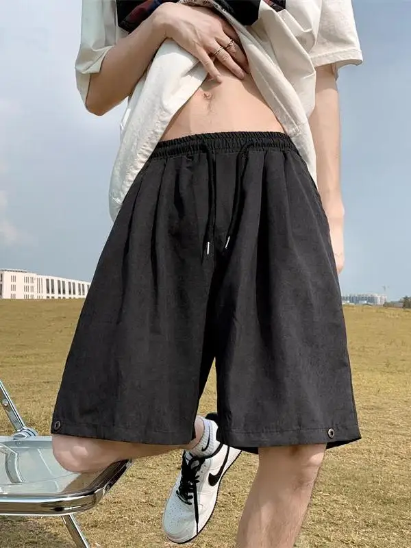 Summer Suede Casual orts Men's American Trendy Loose Five-Point Baskeall Pants Retro High Street Versatile Sports orts